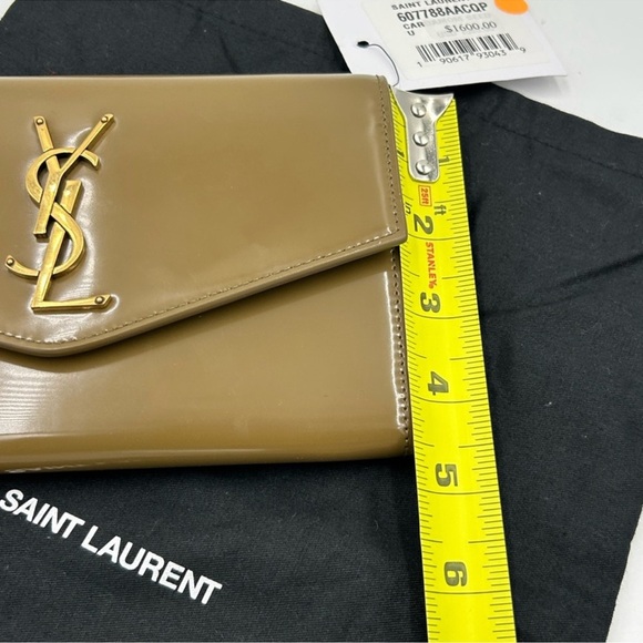 Saint Laurent YSL tan leather clutch/chain wallet made in Italy - Picture 11 of 11